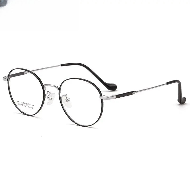 Unisex Oval Full Rim Stainless Steel Prescription Glasses A017 — view 8 | Rx Spectacle