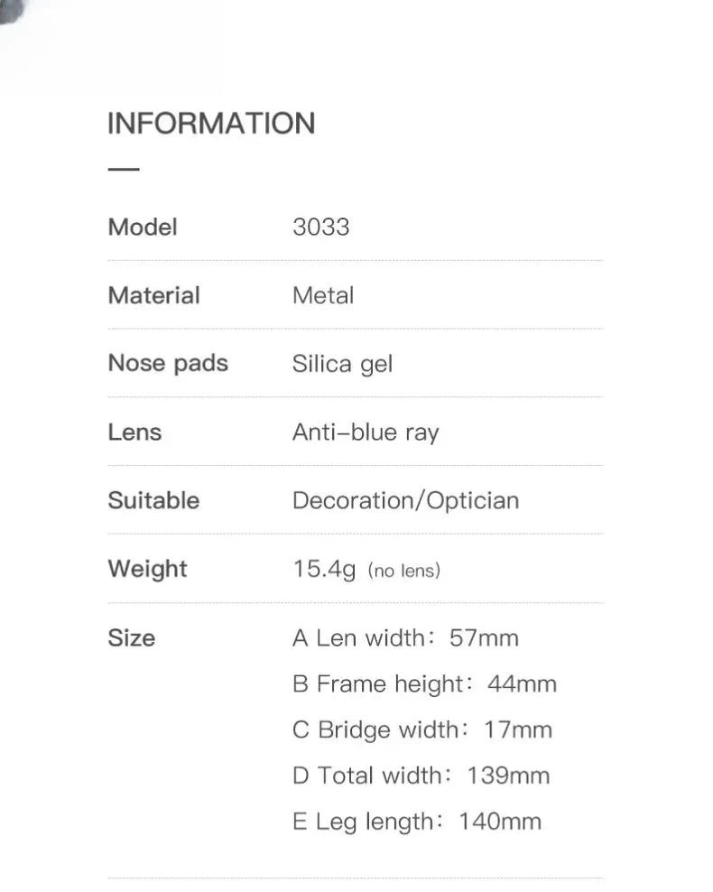 Women's Cat Eye Full Rim Alloy Reading Glasses 3033 — view 12 | Rx Spectacle