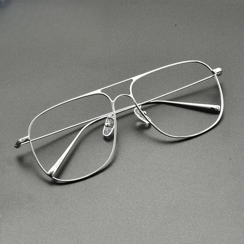Unisex Square Full Rim Titanium Double Bridge Prescription Glasses Gxyj836 — view 2 | Rx Spectacle