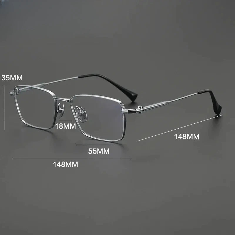 Unisex Square Full Rim Titanium Prescription Glasses Gxyj4007 — view 2 | Rx Spectacle