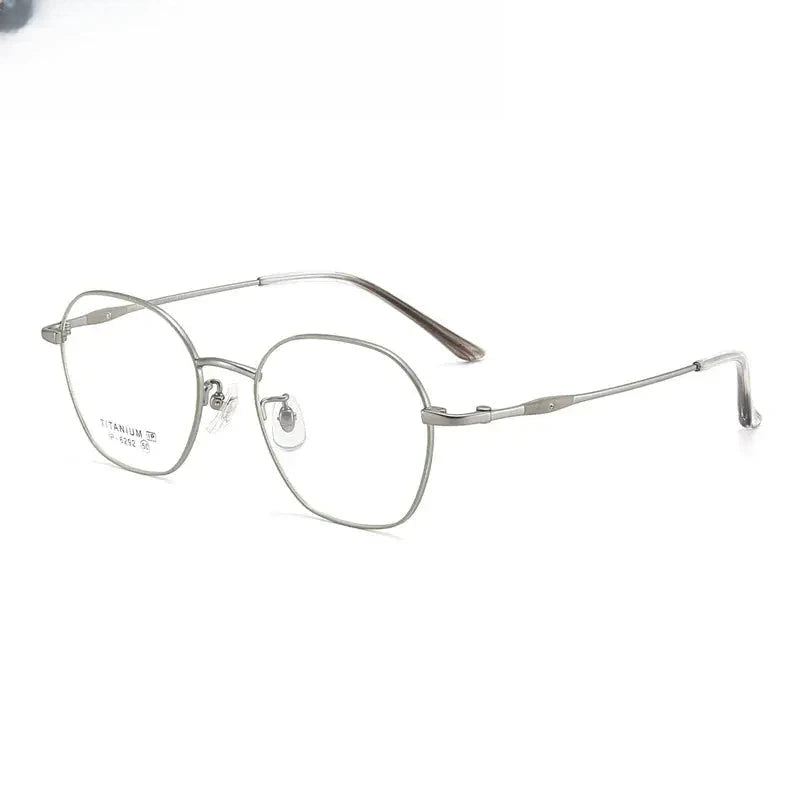 Unisex Polygon Full Rim Titanium Prescription Glasses 616292 — view 3 | Rx Spectacle