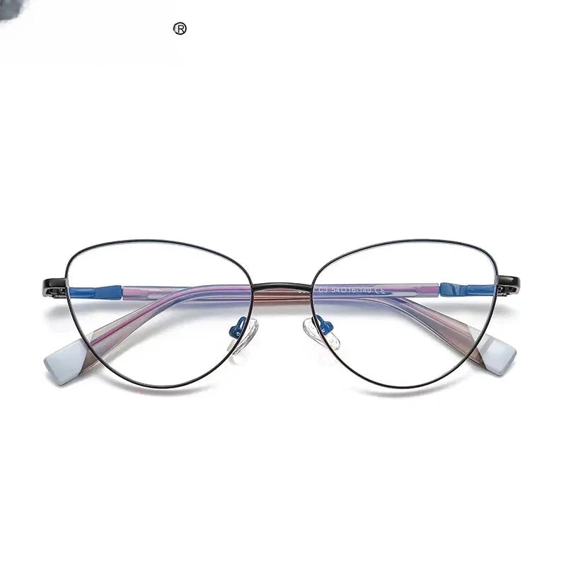 Women's Cat Eye Full Rim Alloy Reading Glasses 3020 — view 5 | Rx Spectacle