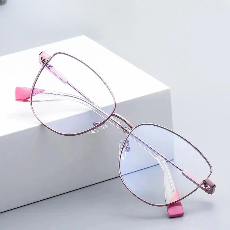 Women's Cat Eye Full Rim Alloy Prescription Glasses Y3032 — view 1 | Rx Spectacle