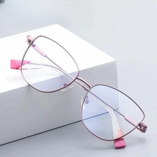 Women's Cat Eye Full Rim Alloy Prescription Glasses Y3032 — view 1 | Rx Spectacle