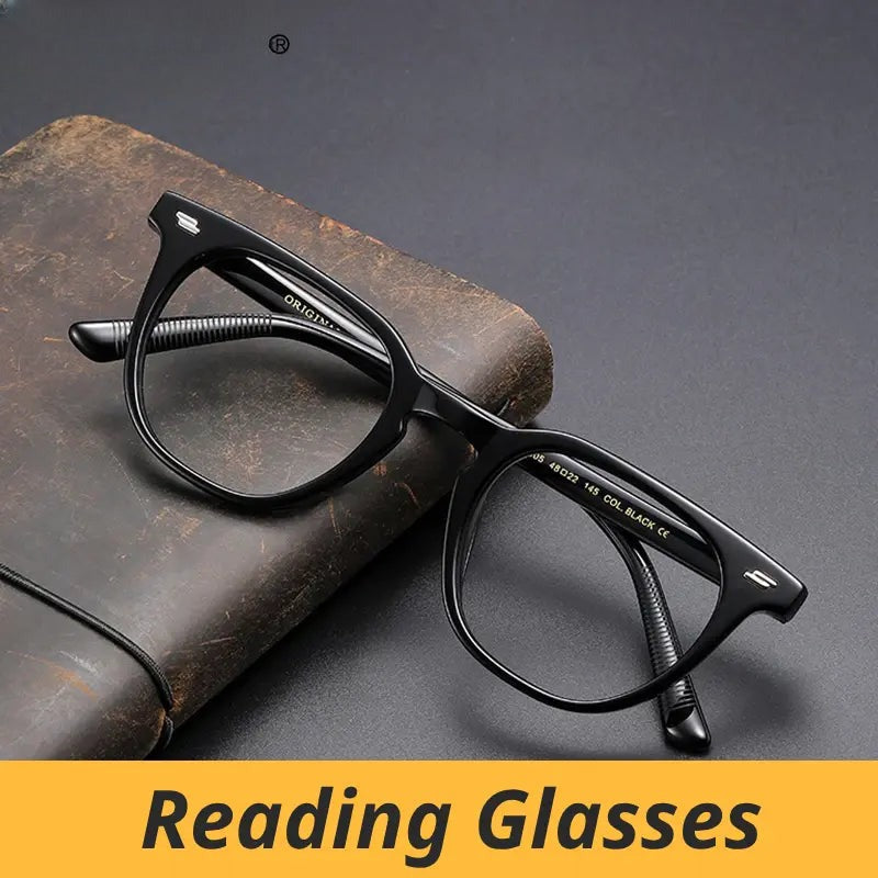 Unisex Square Full Rim Titanium Reading Glasses 756005 — view 1 | Rx Spectacle