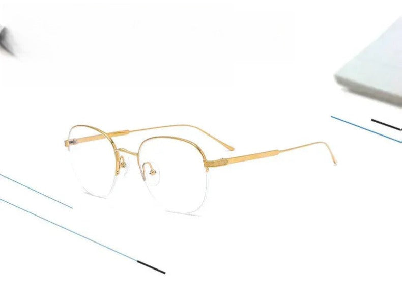 Women's Oval Semi-Rimless Titanium Prescription Glasses 310164 — view 1 | Rx Spectacle