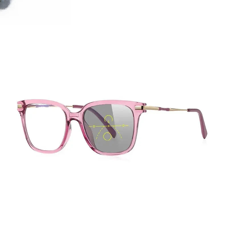 Women's Square Full Rim Titanium Reading Glasses 2129 — view 10 | Rx Spectacle