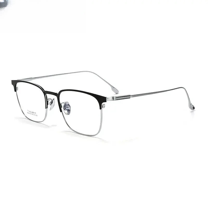 Men's Square Full Rim Titanium Prescription Glasses 81023 — view 6 | Rx Spectacle