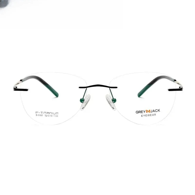 Women's Oval Rimless Stainless Steel Prescription Glasses 91811 — view 1 | Rx Spectacle