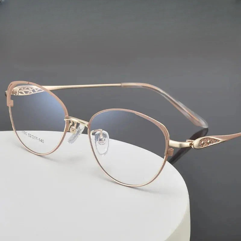 Women's Cat Eye Full Rim Titanium Prescription Glasses 661190 — view 1 | Rx Spectacle