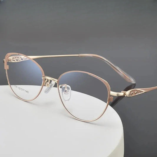 Women's Cat Eye Full Rim Titanium Prescription Glasses 661190 — view 1 | Rx Spectacle