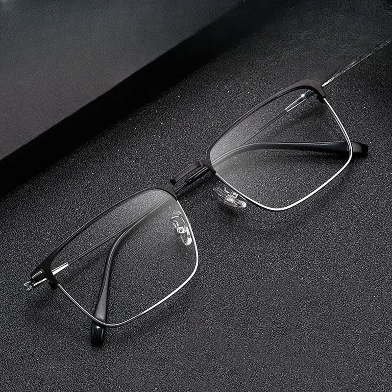 Men's Square Full Rim Alloy Prescription Glasses 0606 — view 1 | Rx Spectacle