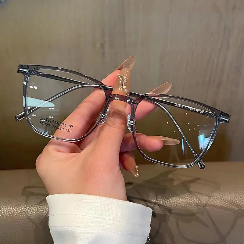 Women's Square Full Rim Titanium Prescription Glasses 82008 — view 1 | Rx Spectacle