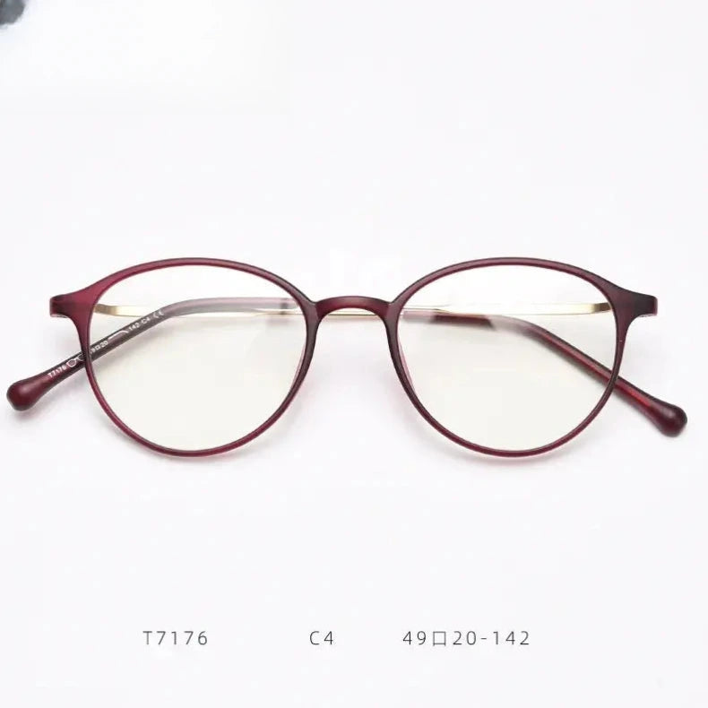 Women's Round Full Rim Titanium Prescription Glasses 71764 — view 12 | Rx Spectacle