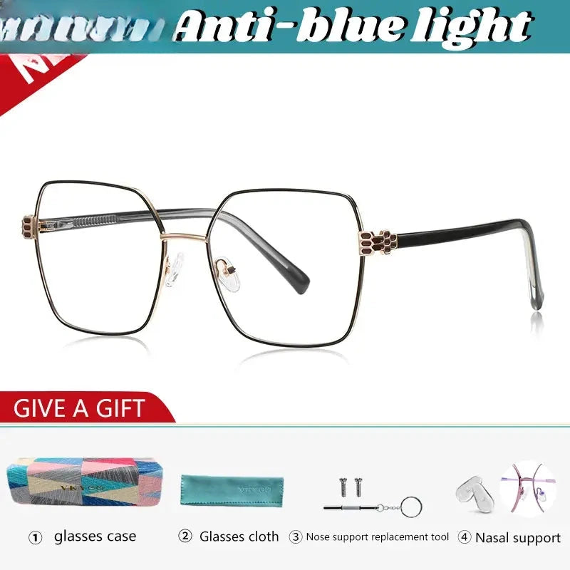 Women's Polygon Full Rim Alloy Reading Glasses 43140 — view 3 | Rx Spectacle