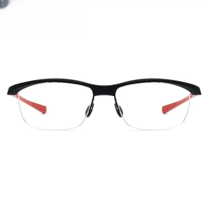 Men's Square Semi-Rimless Titanium Sports Glasses 7027 — view 10 | Rx Spectacle