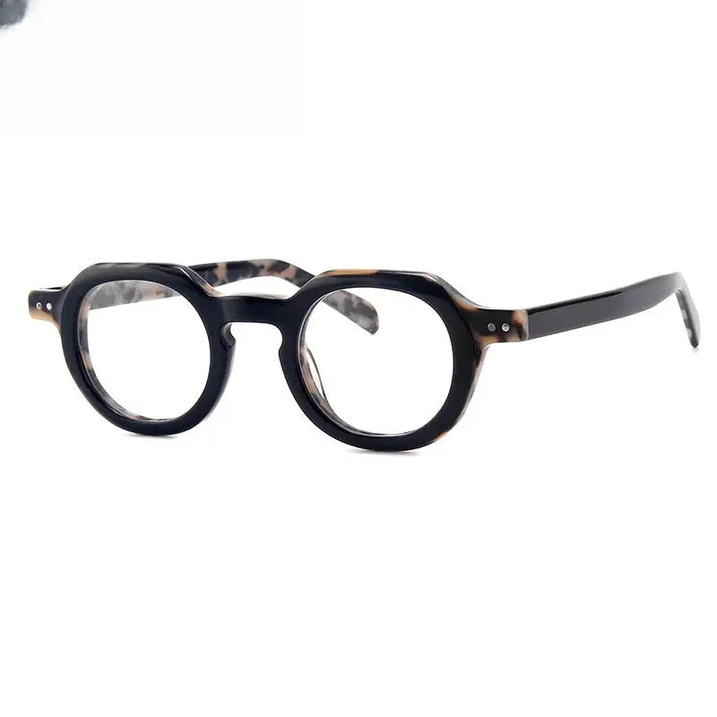 Unisex Round Full Rim Acetate Flat Top Prescription Glasses G56071 — view 4 | Rx Spectacle