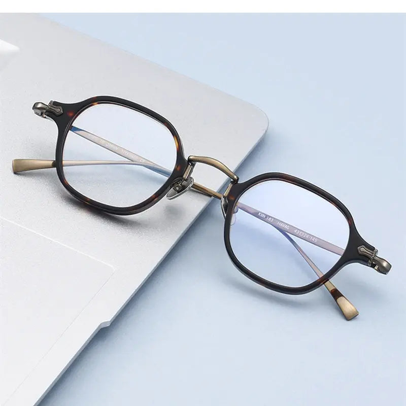 Unisex Square Full Rim Titanium Prescription Glasses 396183 — view 1 | Rx Spectacle