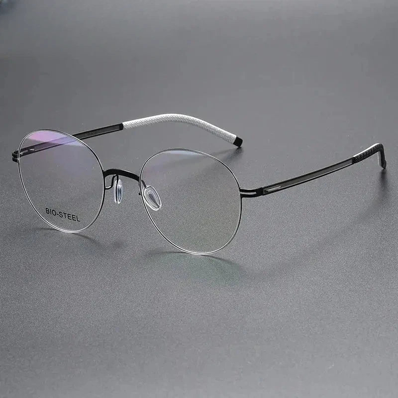 Women's Round Full Rim Titanium Prescription Glasses 44953 — view 11 | Rx Spectacle