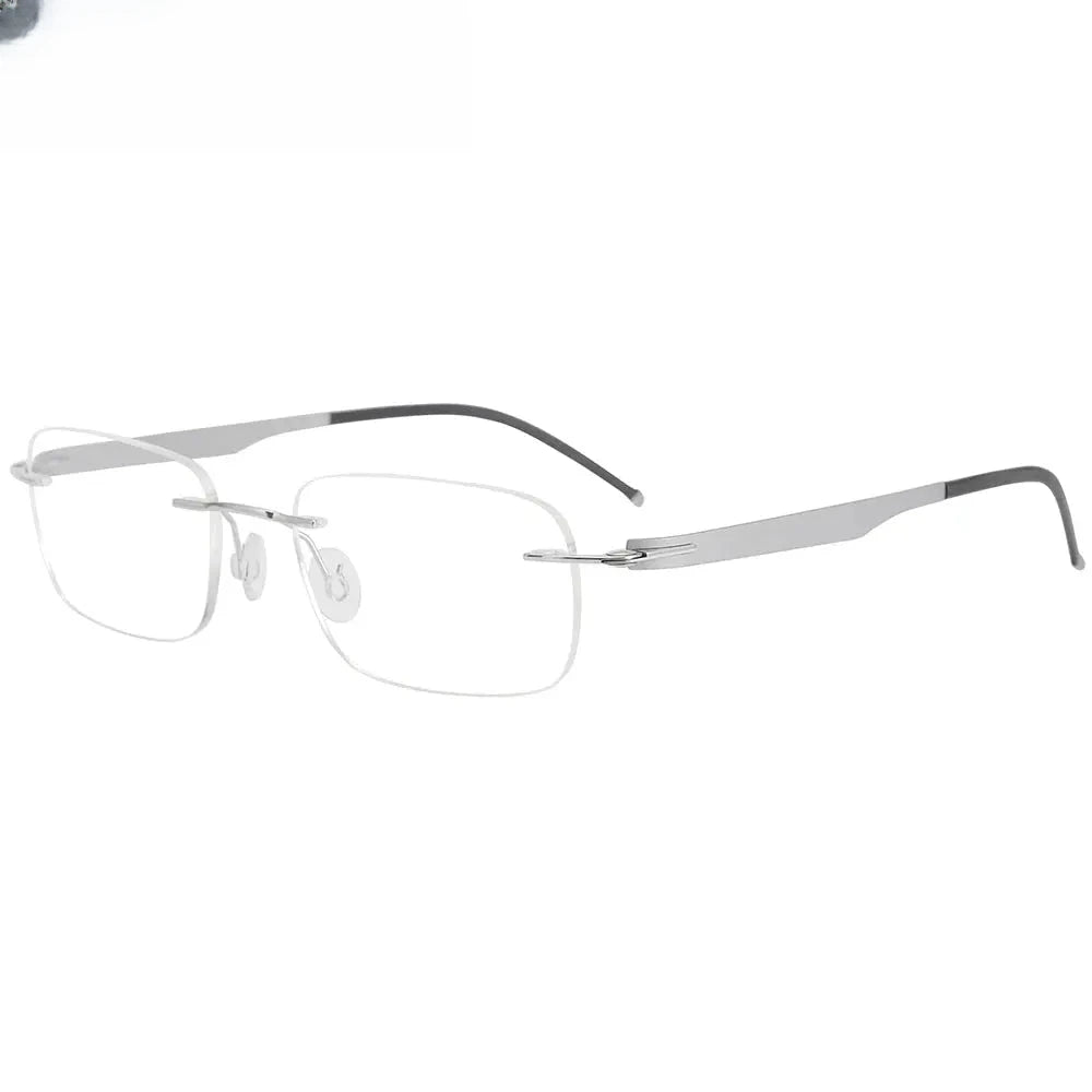 Unisex Square Rimless Titanium Screwless Prescription Glasses 316029 — view 1 | Rx Spectacle