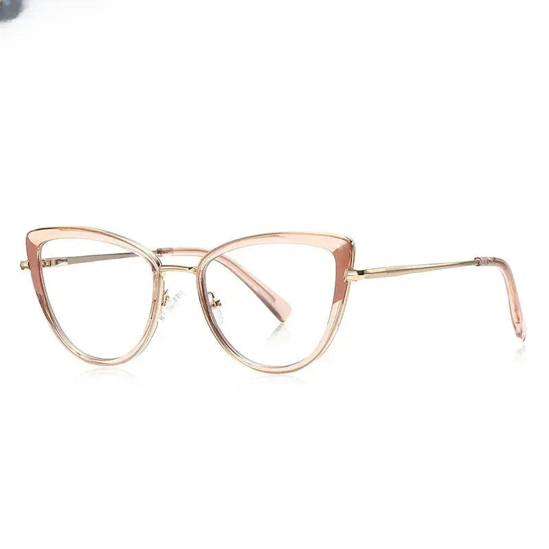 Women's Cat Eye Full Rim Titanium Prescription Glasses 613127 — view 3 | Rx Spectacle