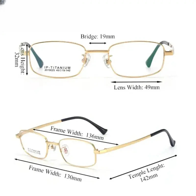 Women's Square Full Rim Titanium Prescription Glasses 2019025 — view 2 | Rx Spectacle