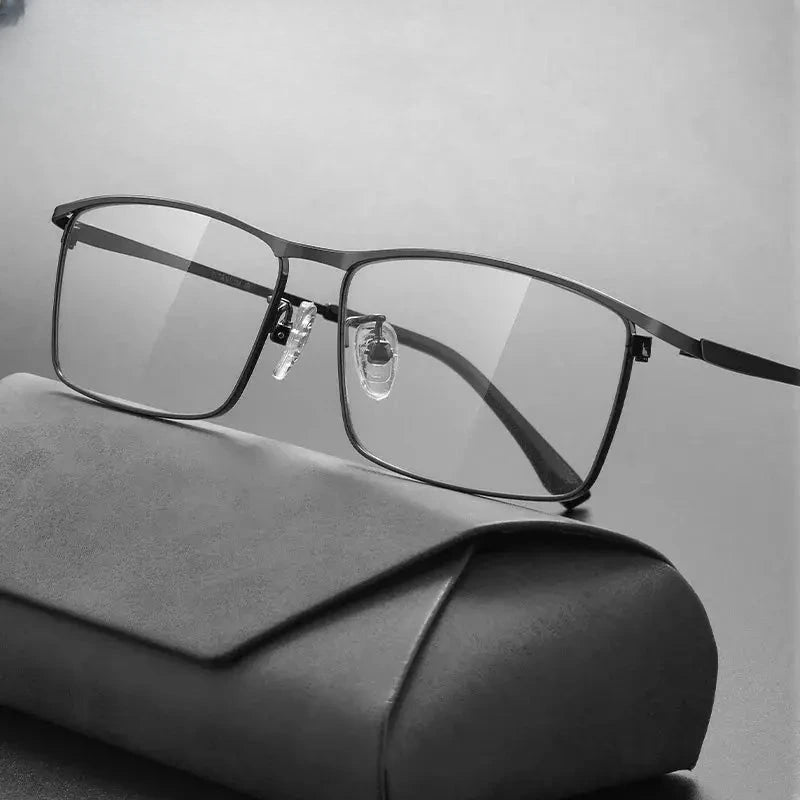 Unisex Square Semi-Rimless Titanium Prescription Glasses 855170 — view 1 | Rx Spectacle