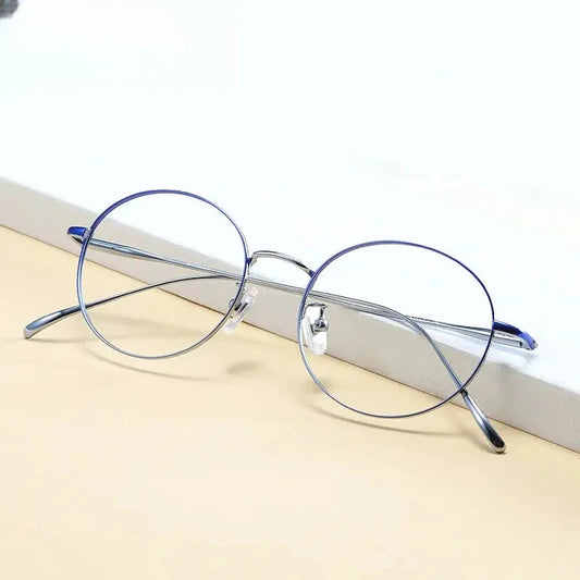 Women's Round Full Rim Titanium Prescription Glasses 72093 — view 1 | Rx Spectacle