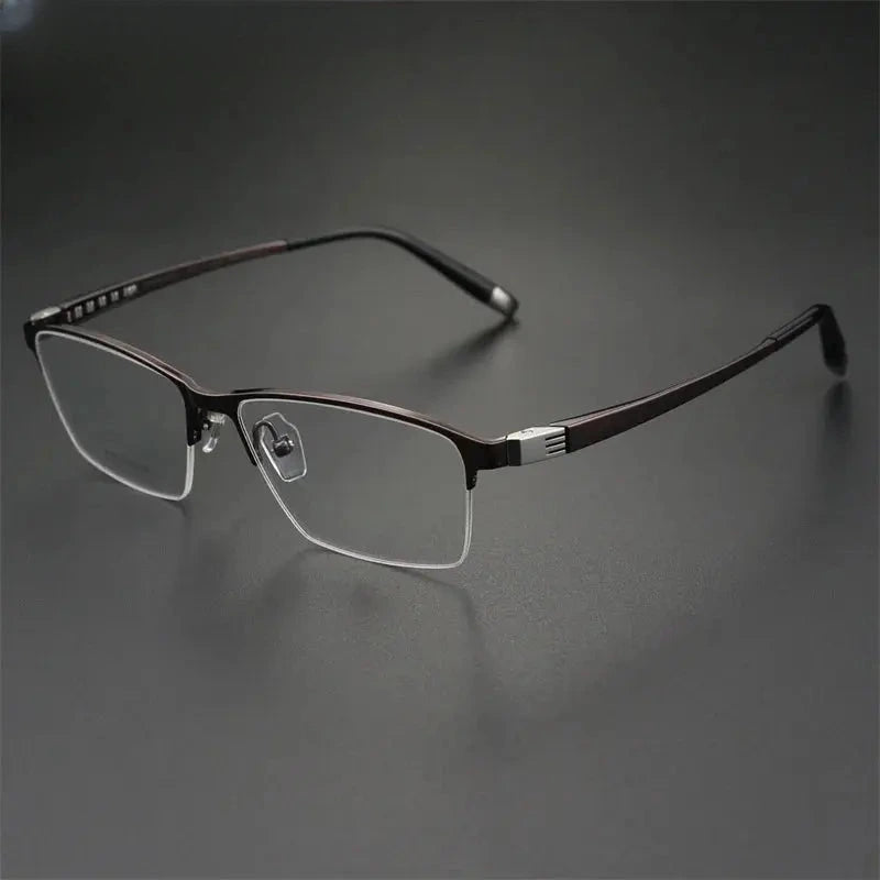 Women's Square Semi-Rimless Titanium Prescription Glasses 327039 — view 4 | Rx Spectacle