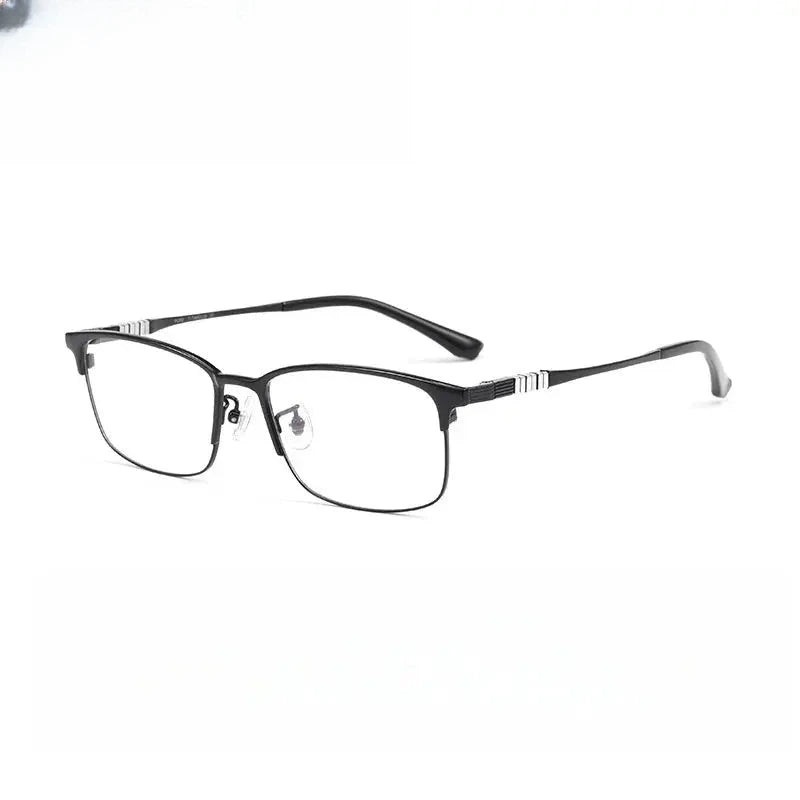 Unisex Square Semi-Rimless Titanium Prescription Glasses 883127 — view 4 | Rx Spectacle