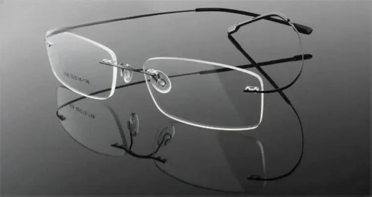 Women's Square Rimless Titanium Prescription Glasses 60749 — view 2 | Rx Spectacle
