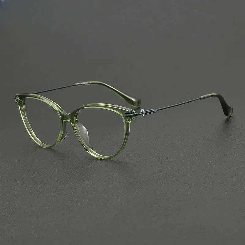 Women's Cat Eye Full Rim Titanium Prescription Glasses 900001 — view 1 | Rx Spectacle