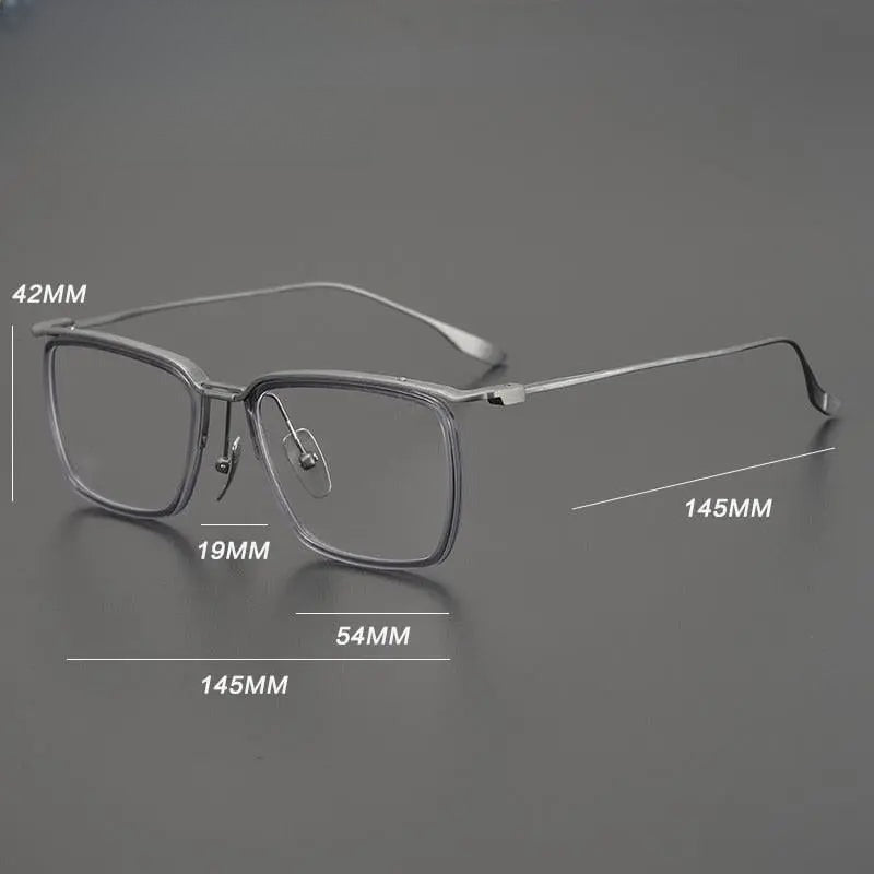 Unisex Square Full Rim Titanium Prescription Glasses Gxyj896 — view 11 | Rx Spectacle