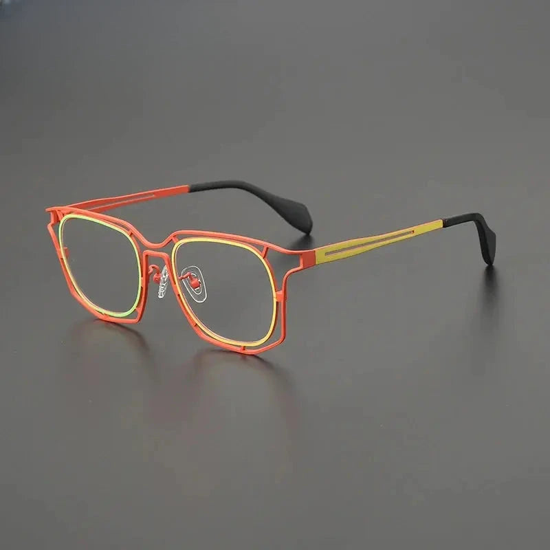 Women's Square Full Rim Titanium Prescription Glasses G85865 — view 5 | Rx Spectacle
