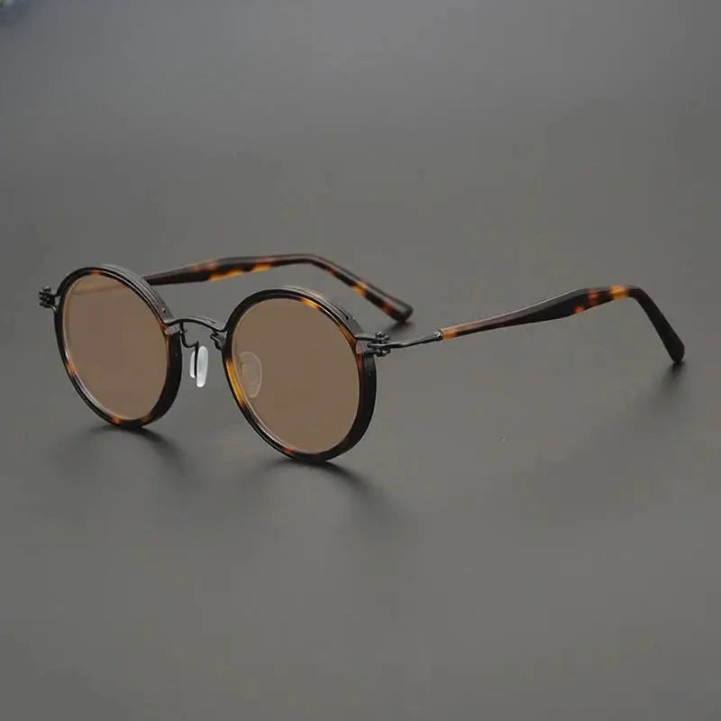 Unisex Round Full Rim Titanium Prescription Glasses Mo10 — view 31 | Rx Spectacle