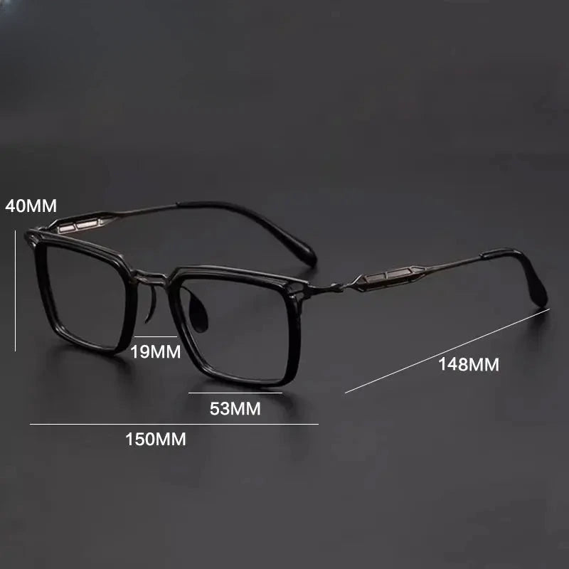 Men's Square Full Rim Titanium Prescription Glasses 246879 — view 2 | Rx Spectacle