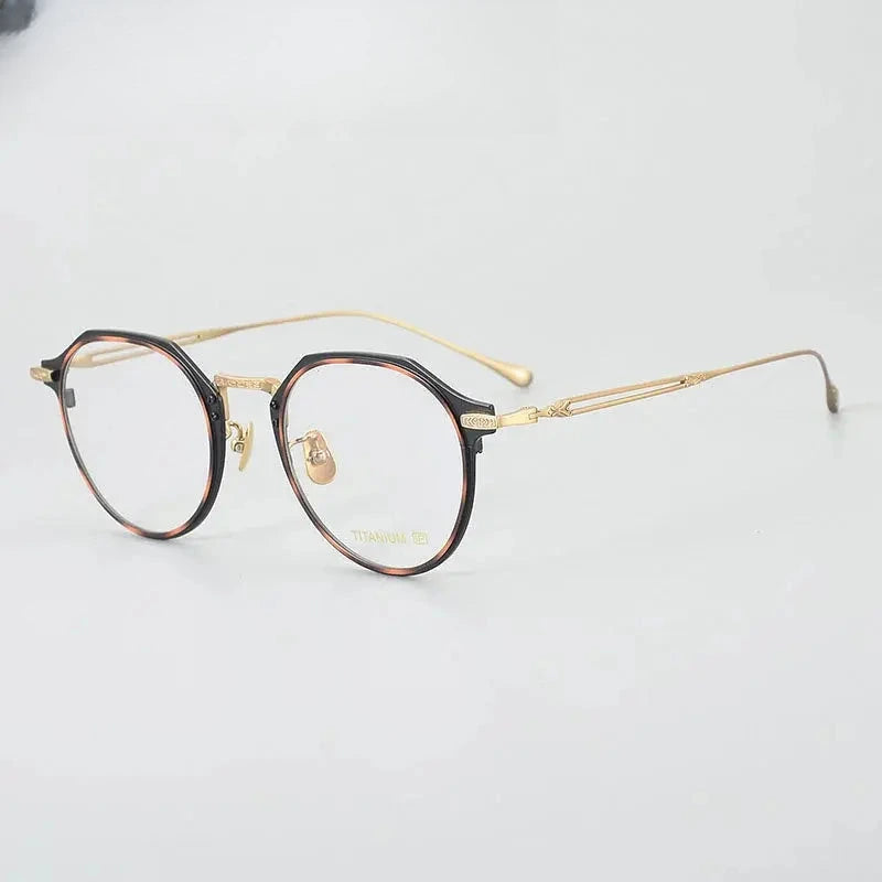 Unisex Oval Full Rim Titanium Prescription Glasses 611061 — view 4 | Rx Spectacle