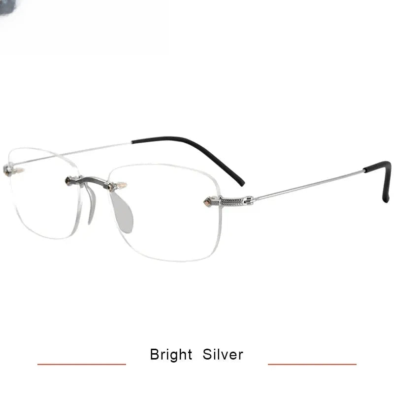 Men's Polygon Rimless Titanium Prescription Glasses 316077 — view 4 | Rx Spectacle