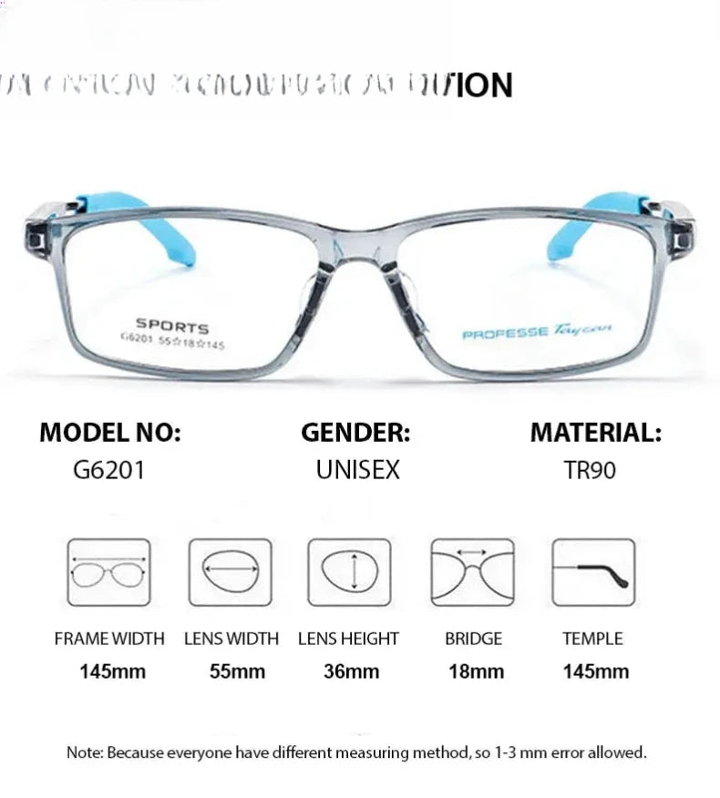 Unisex Square Full Rim Titanium Prescription Glasses 62018 — view 2 | Rx Spectacle