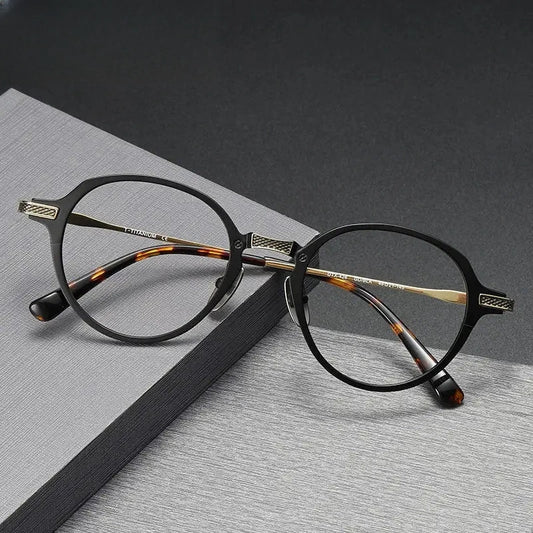 Unisex Oval Full Rim Titanium Prescription Glasses 369426 — view 1 | Rx Spectacle