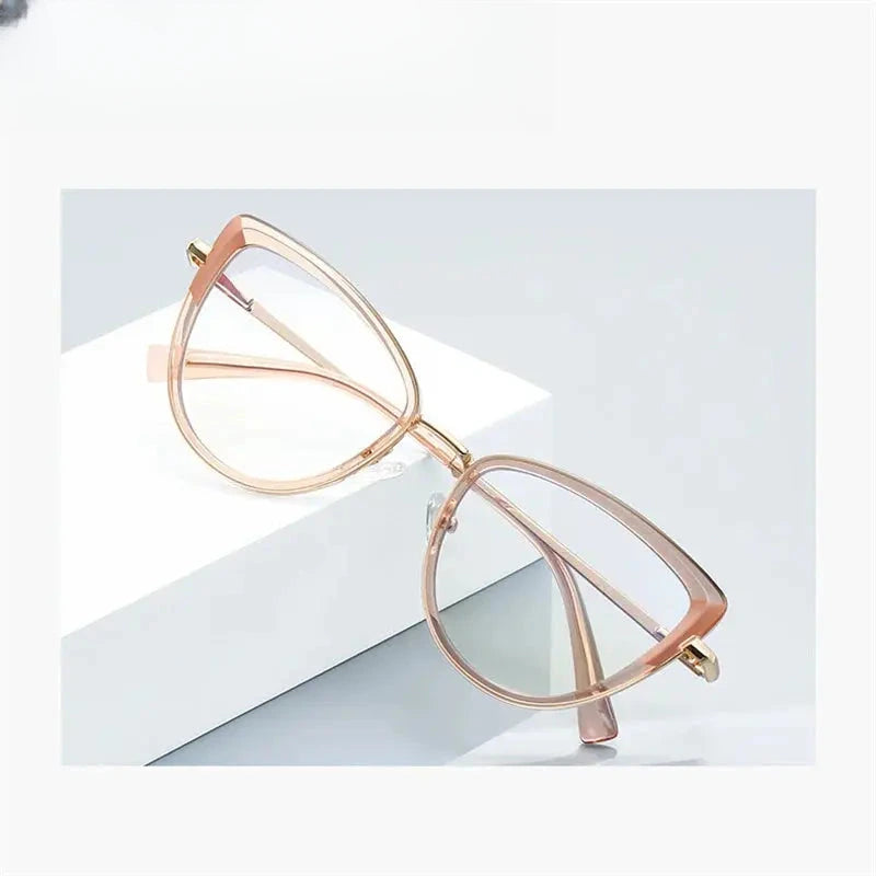 Women's Cat Eye Full Rim Titanium Prescription Glasses 613127 — view 1 | Rx Spectacle