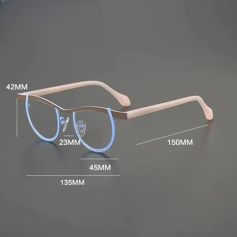 Women's Oval Full Rim Titanium Prescription Glasses G85884 — view 2 | Rx Spectacle