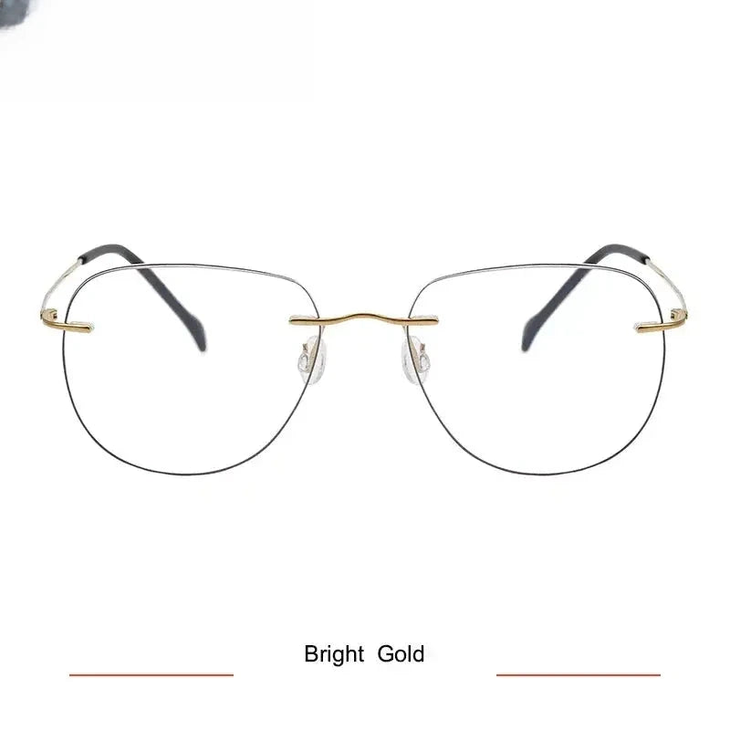 Women's Oval Rimless Titanium Flat Top Prescription Glasses 316007 — view 6 | Rx Spectacle