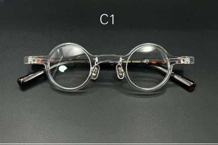 Unisex Round Full Rim Acetate Prescription Glasses 3840 — view 8 | Rx Spectacle