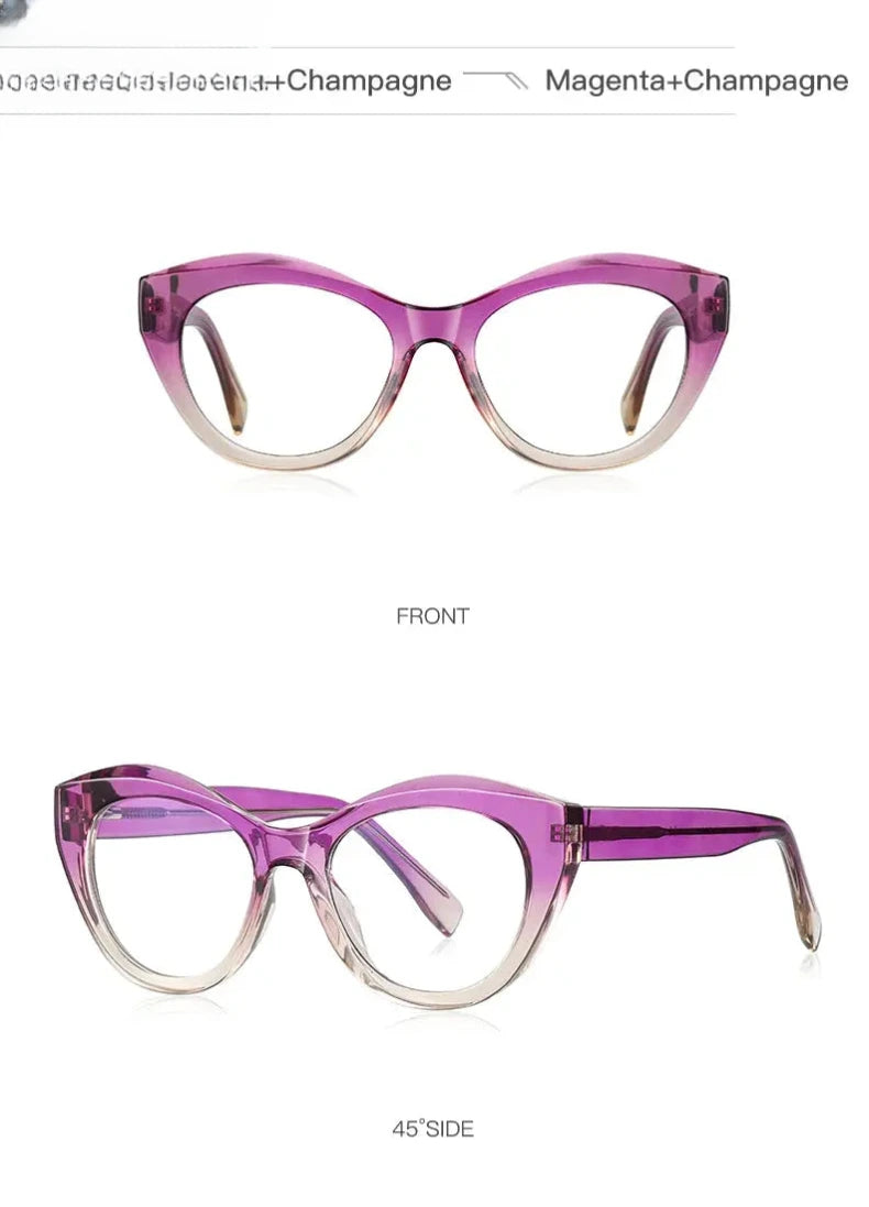Women's Cat Eye Full Rim Reading Glasses Pfd2168 — view 24 | Rx Spectacle