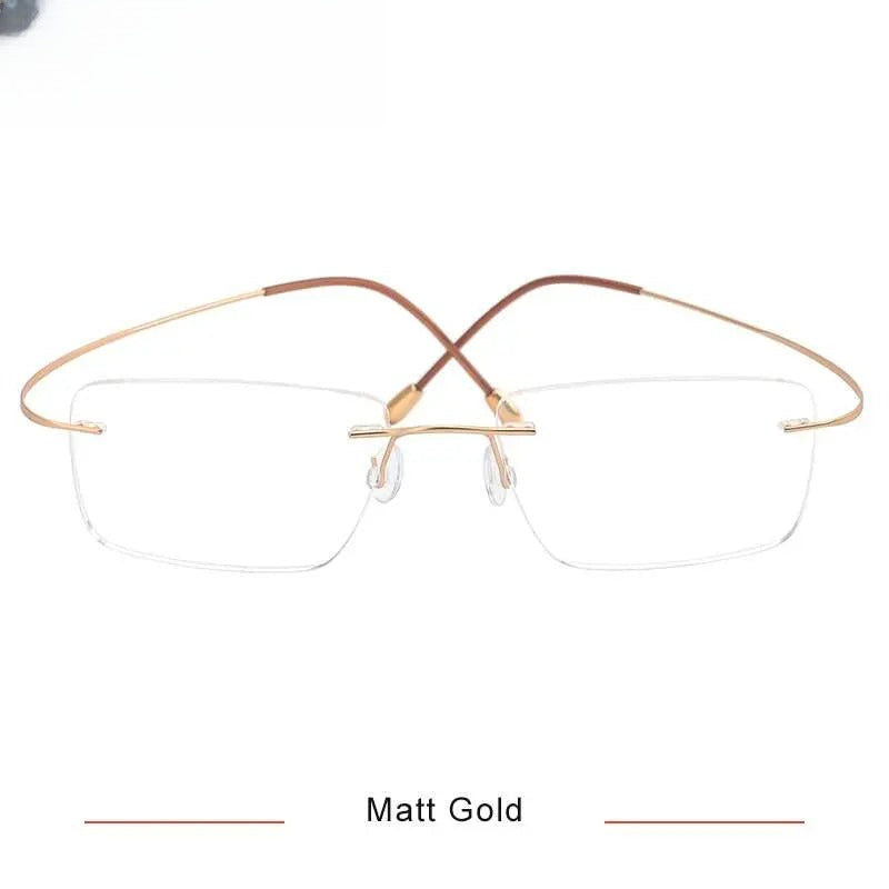 Men's Square Rimless Titanium Prescription Glasses Kr6064 — view 5 | Rx Spectacle