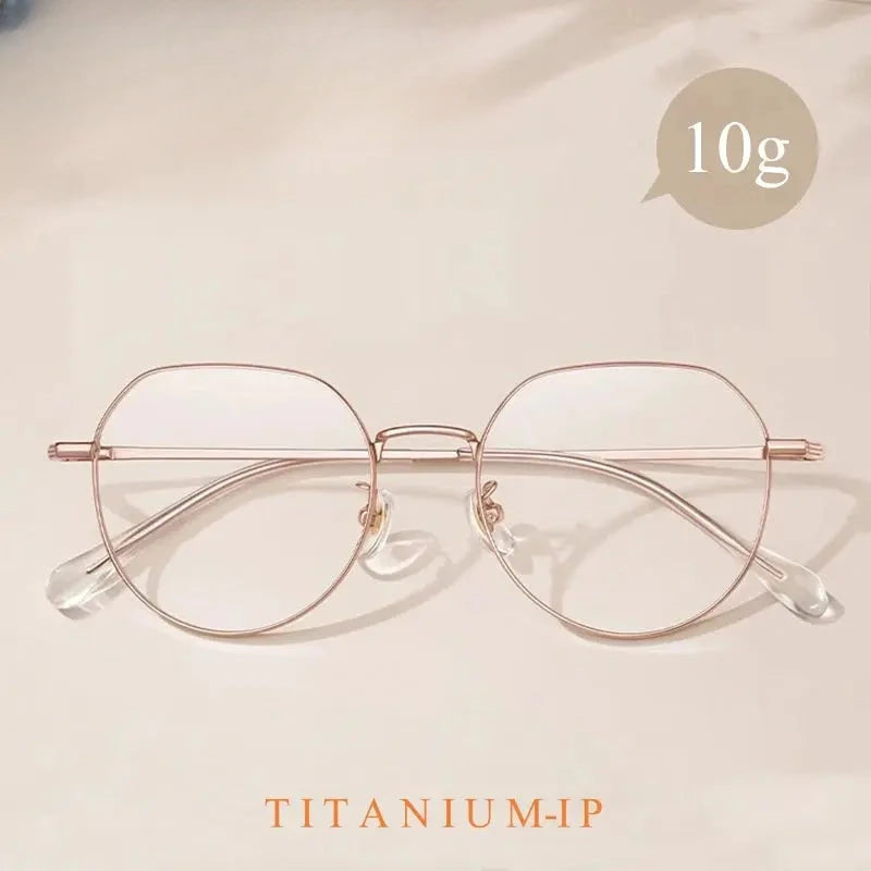 Unisex Oval Full Rim Titanium Flat Top Prescription Glasses 3244 — view 2 | Rx Spectacle