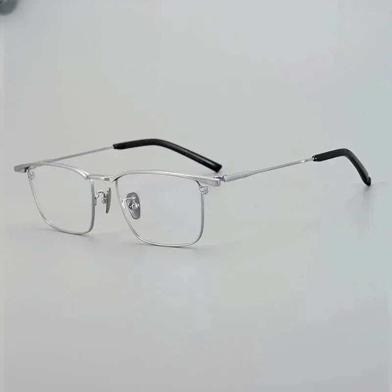 Unisex Browline Full Rim Titanium Prescription Glasses 966156 — view 6 | Rx Spectacle
