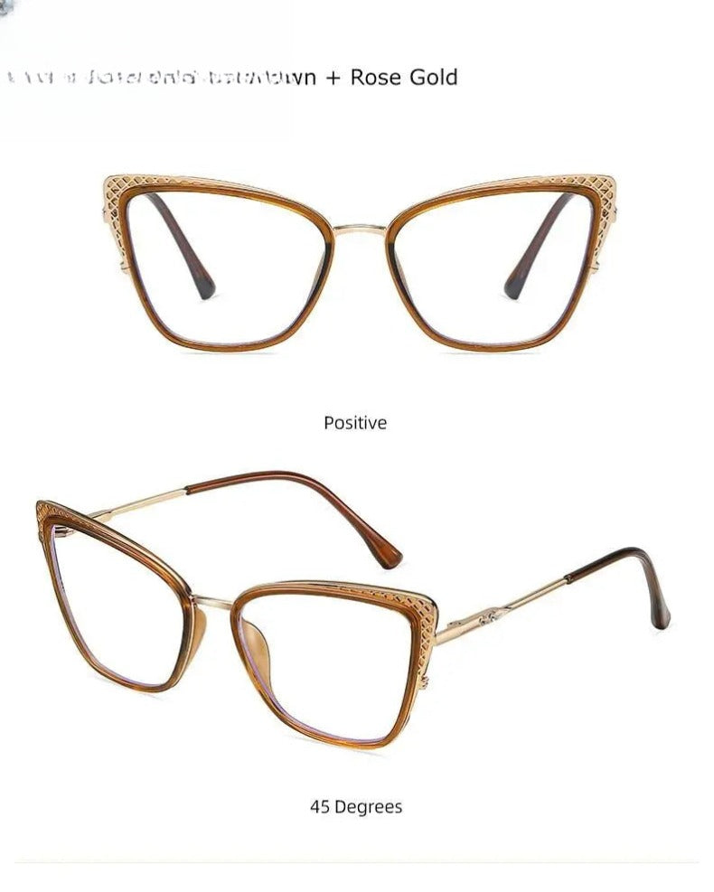 Women's Cat Eye Full Rim Titanium Prescription Glasses 1525 — view 17 | Rx Spectacle
