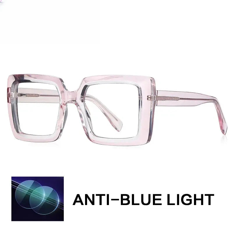 Women's Square Full Rim Titanium Reading Glasses Gxy2170 — view 4 | Rx Spectacle